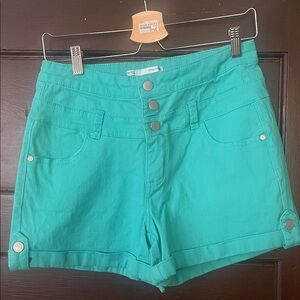 Maurices Turquoise Button-Front Shorts